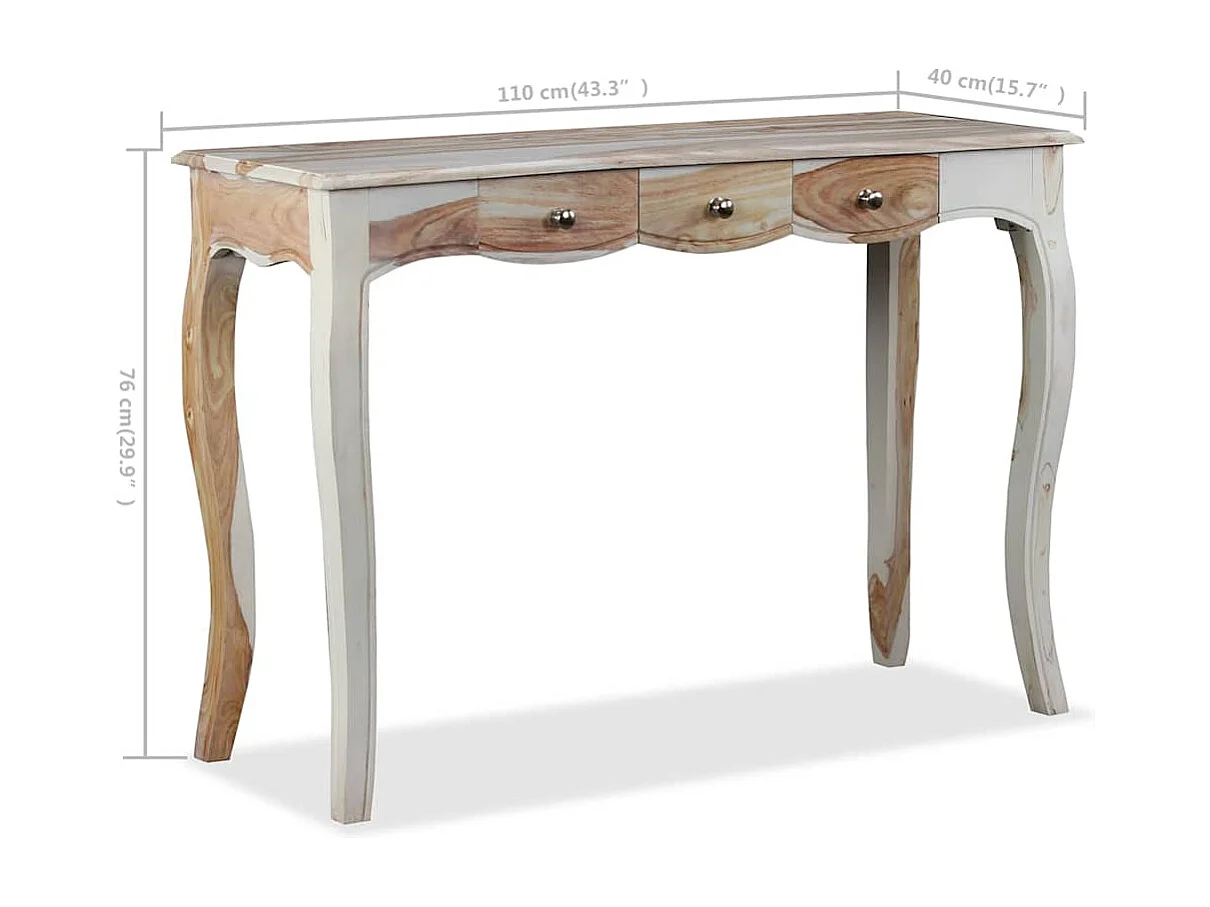 Table console et 3 tiroirs Bois massif 110x40x76 cm