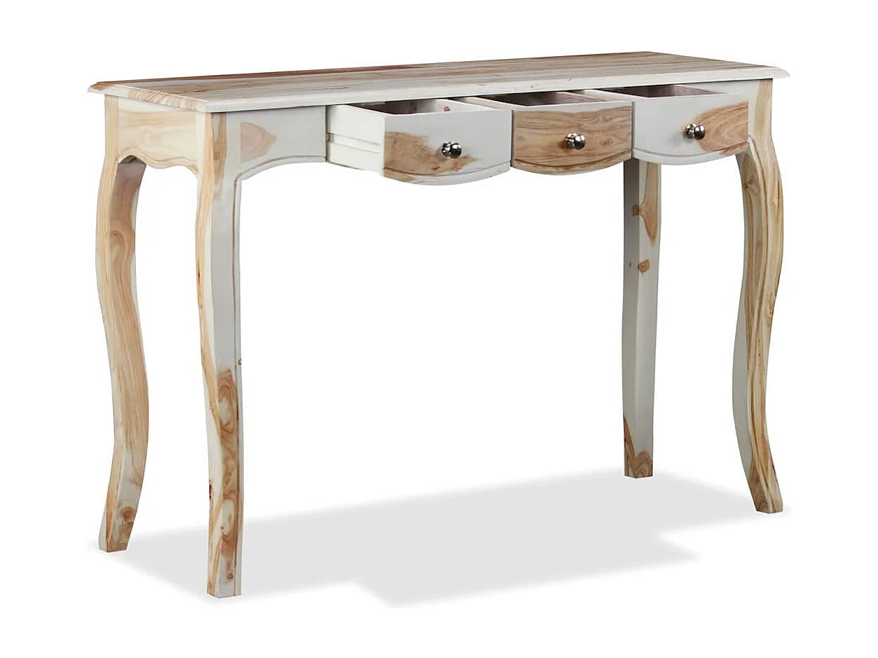 Table console et 3 tiroirs Bois massif 110x40x76 cm
