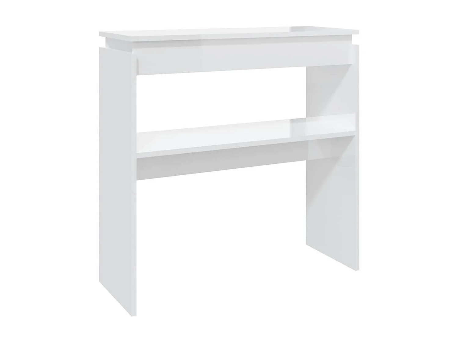 Table console blanc brillant 80x30x80 cm bois d'ingénierie