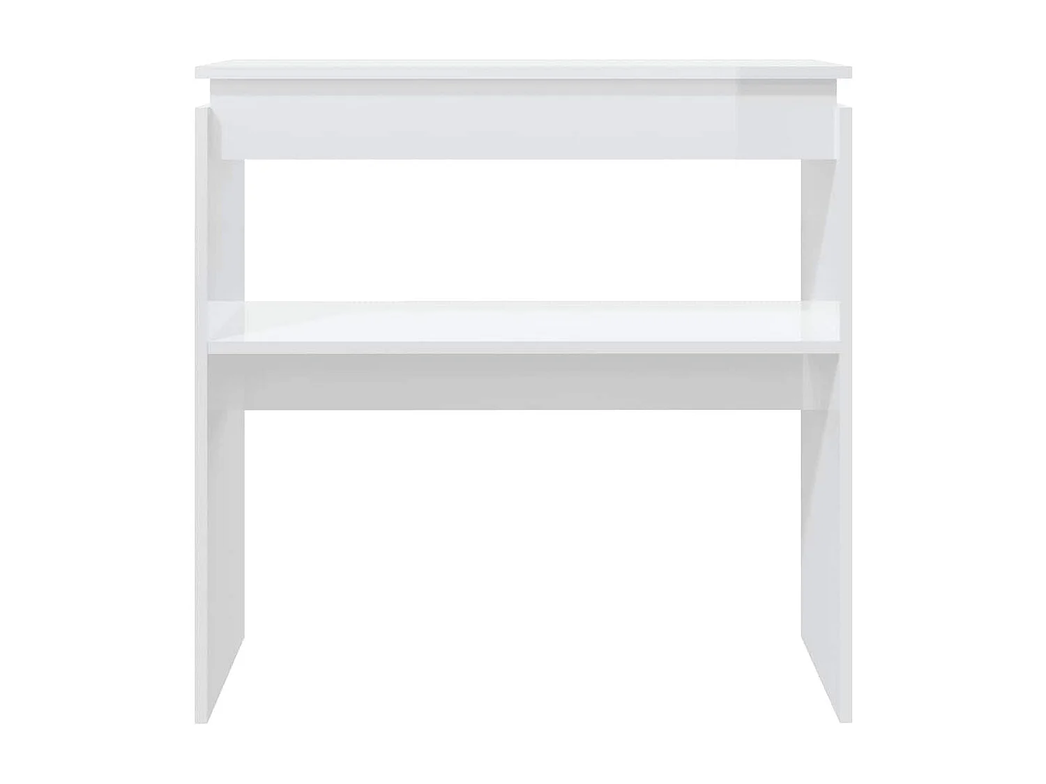 Table console blanc brillant 80x30x80 cm bois d'ingénierie