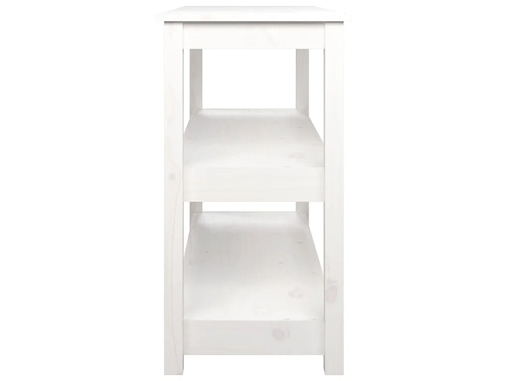 Table console Blanc 110x40x74 cm Bois massif de pin