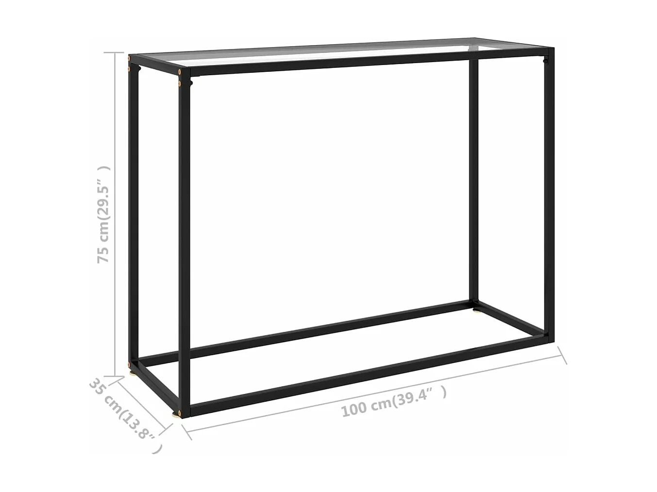 Table console Transparent 100x35x75 cm Verre trempé
