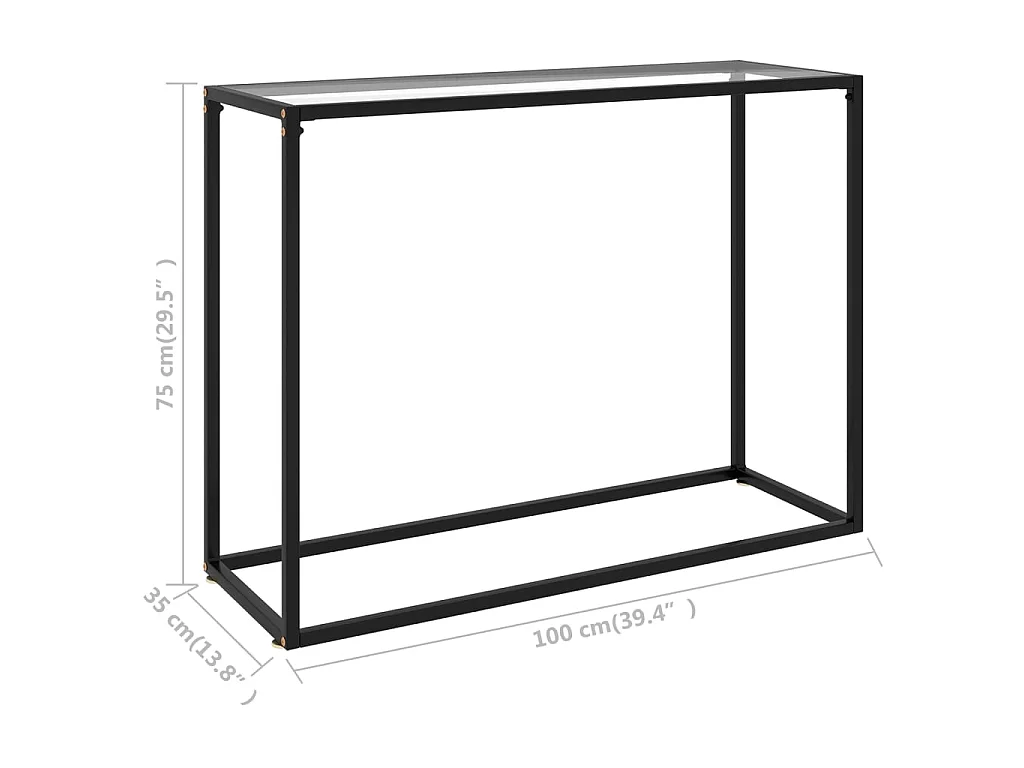 Konsolentisch Transparent 100x35x75 cm Hartglas