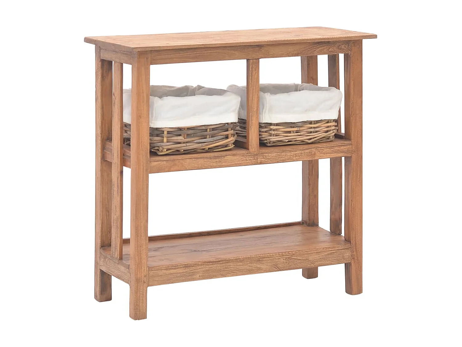 Tavolo Consolle in Legno Massello di Mogano 69x28x70 cm