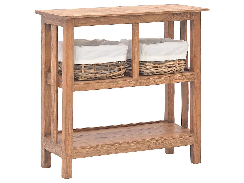 Mesa consola de madera maciza de caoba 69x28x70 cm