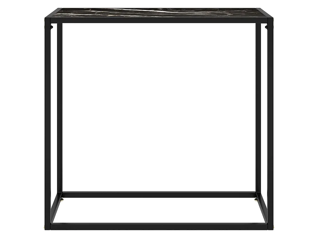 Mesa consola vidrio templado negro 80x35x75 cm