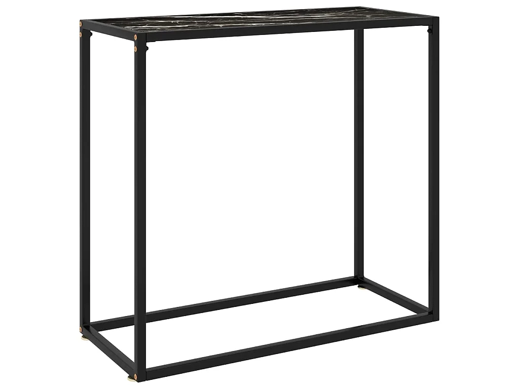 Tavolo Consolle Nero 80x35x75 cm in Vetro Temperato