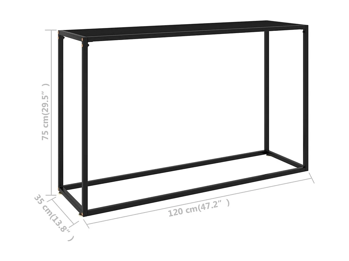 Konsolentisch Schwarz 120x35x75 cm Hartglas