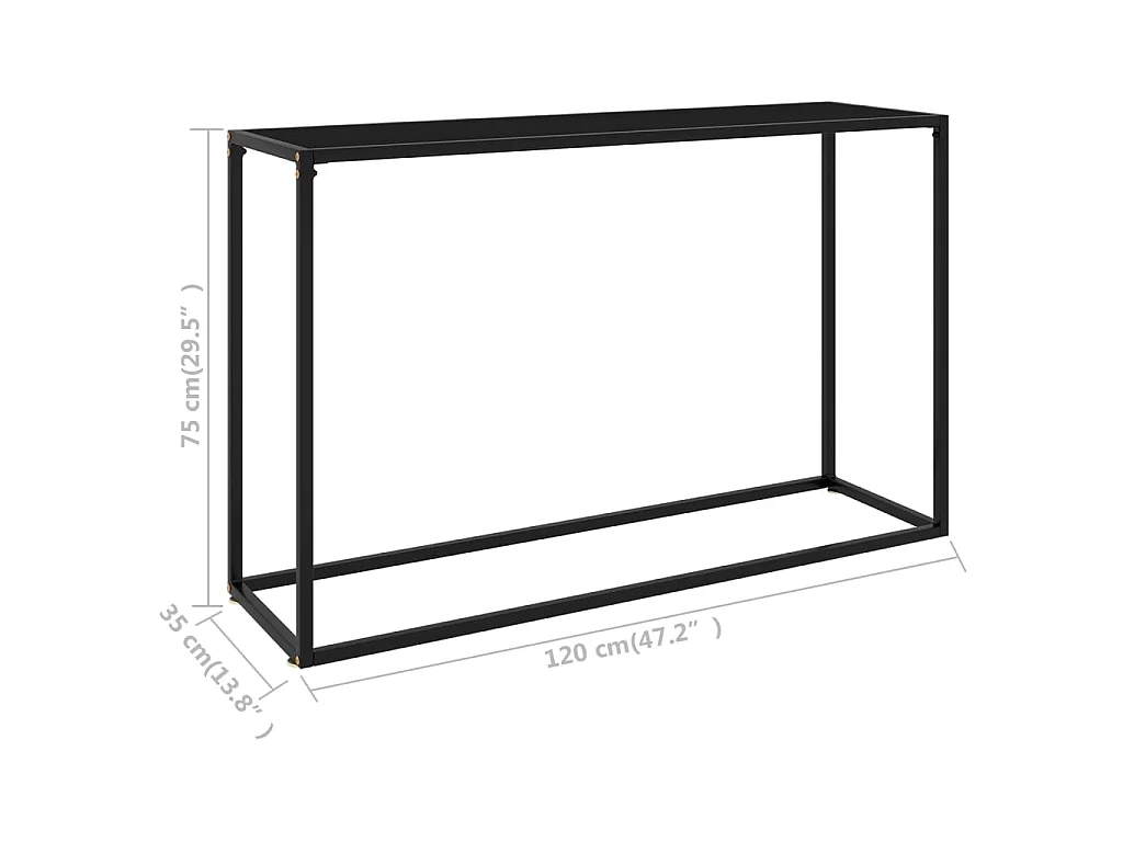 Table console Noir 120x35x75 cm Verre trempé