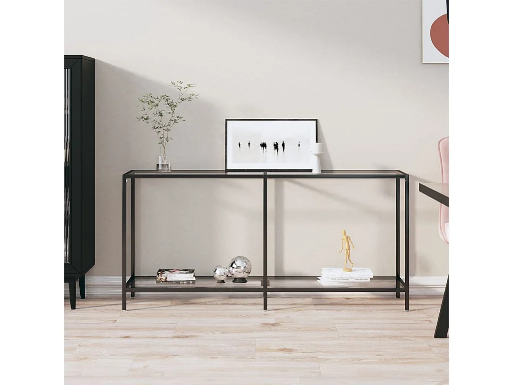 Mesa consola vidrio templado transparente 160x35x75,5 cm