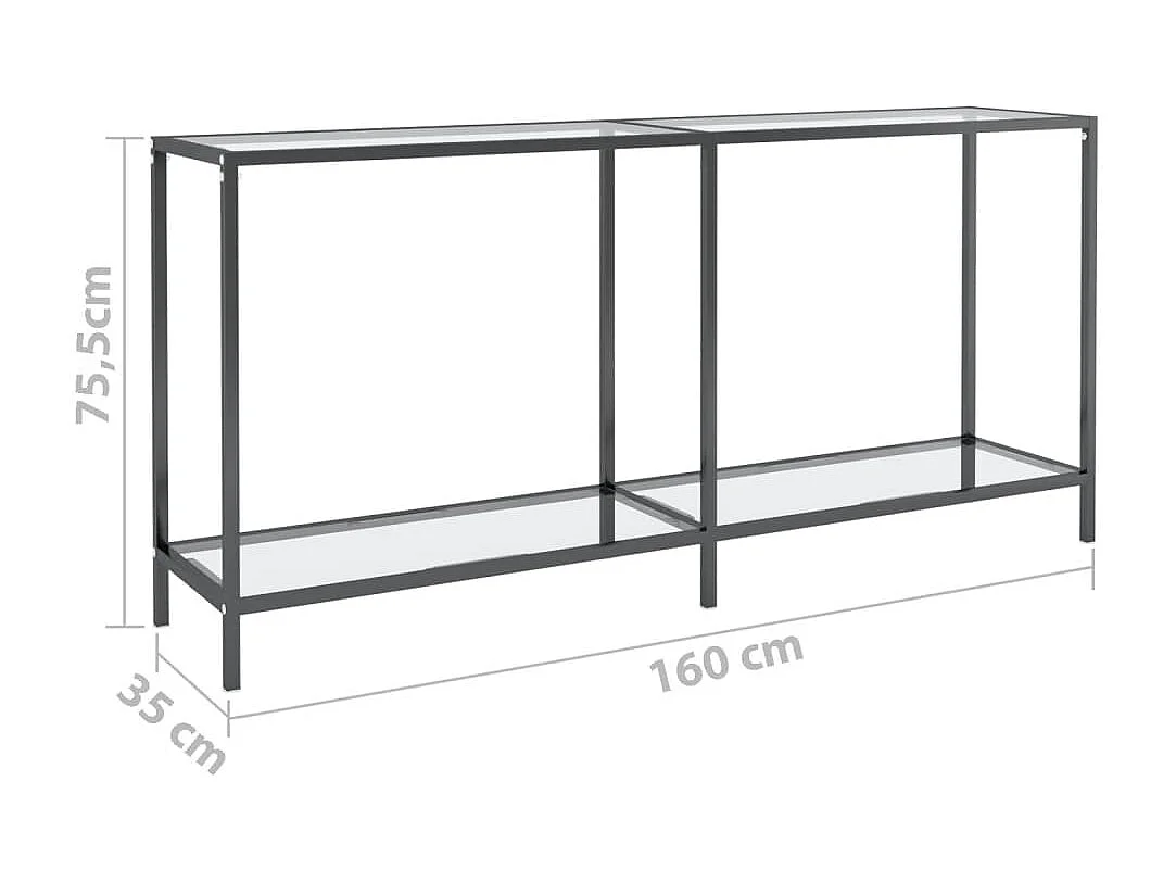 Table console Transparent 160x35x75,5 cm Verre trempé