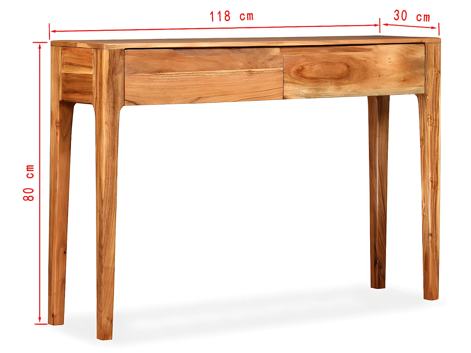 Table console Bois massif 118 x 30 x 80 cm