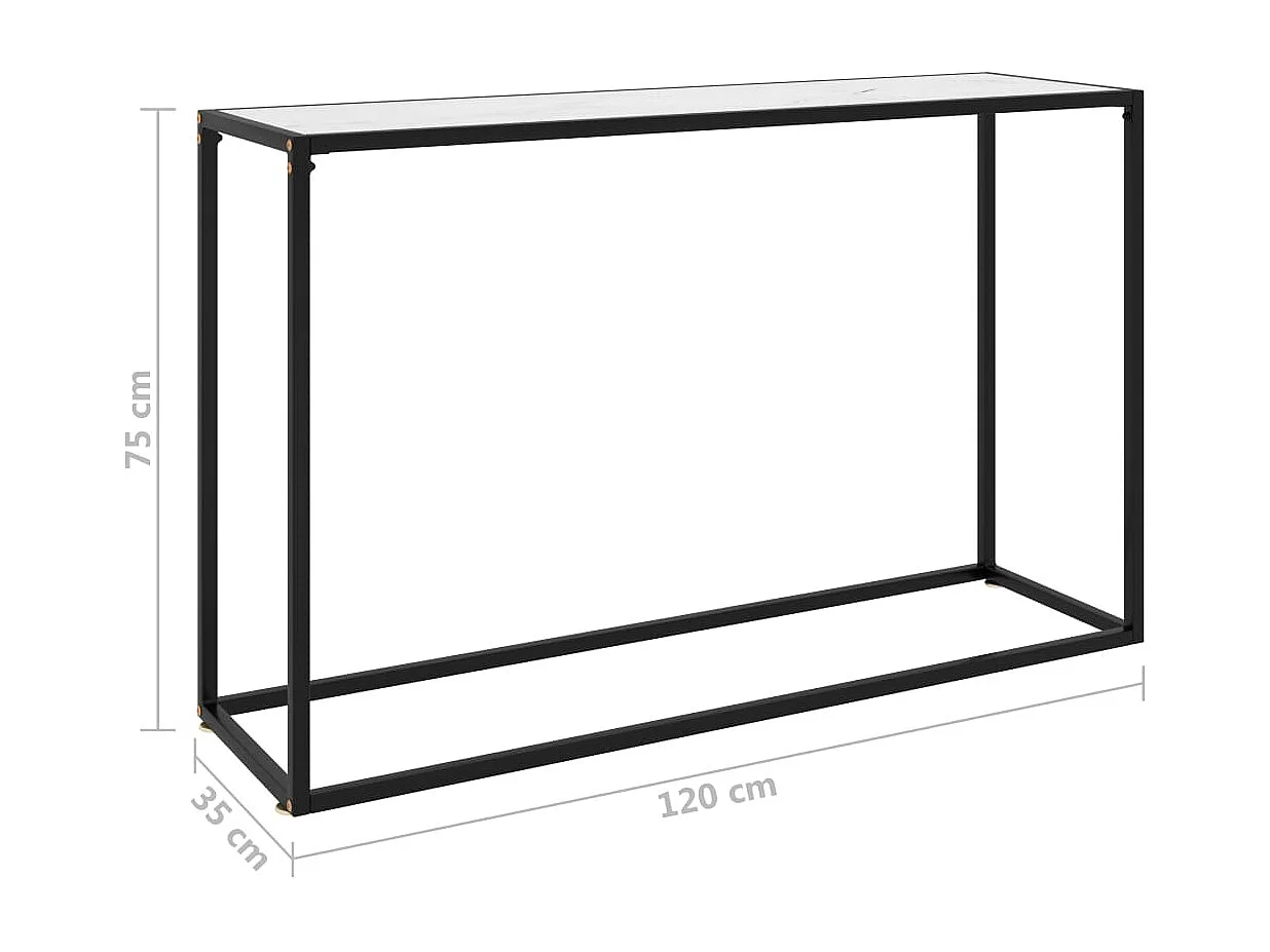 Konsolentisch Weiß 120x35x75 cm Hartglas