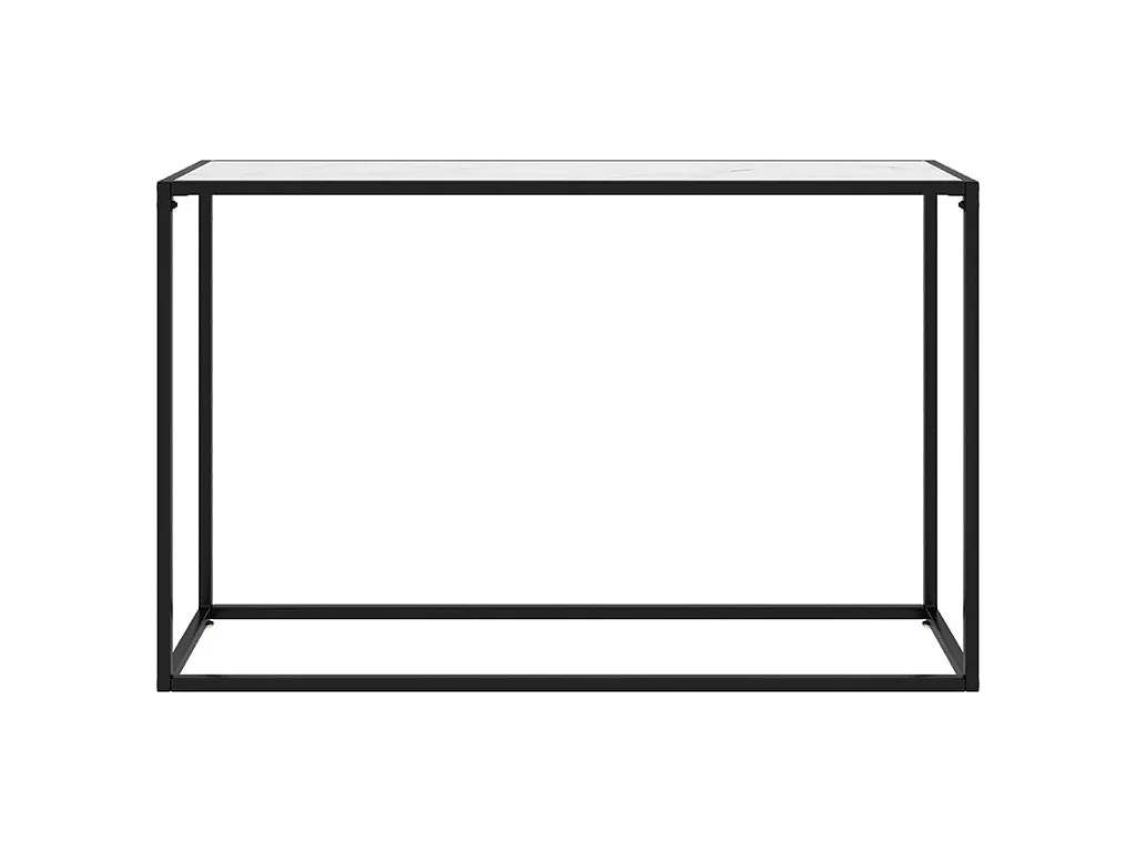 Tavolo Consolle Bianco 120x35x75 cm in Vetro Temperato