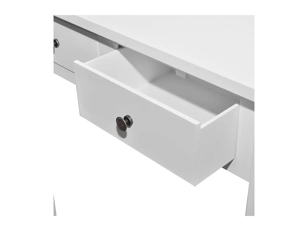 Table de console et coiffeuse avec 2 tiroirs Blanc