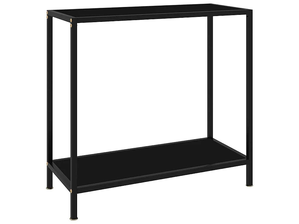 Tavolo Consolle Nero 80x35x75 cm in Vetro Temperato