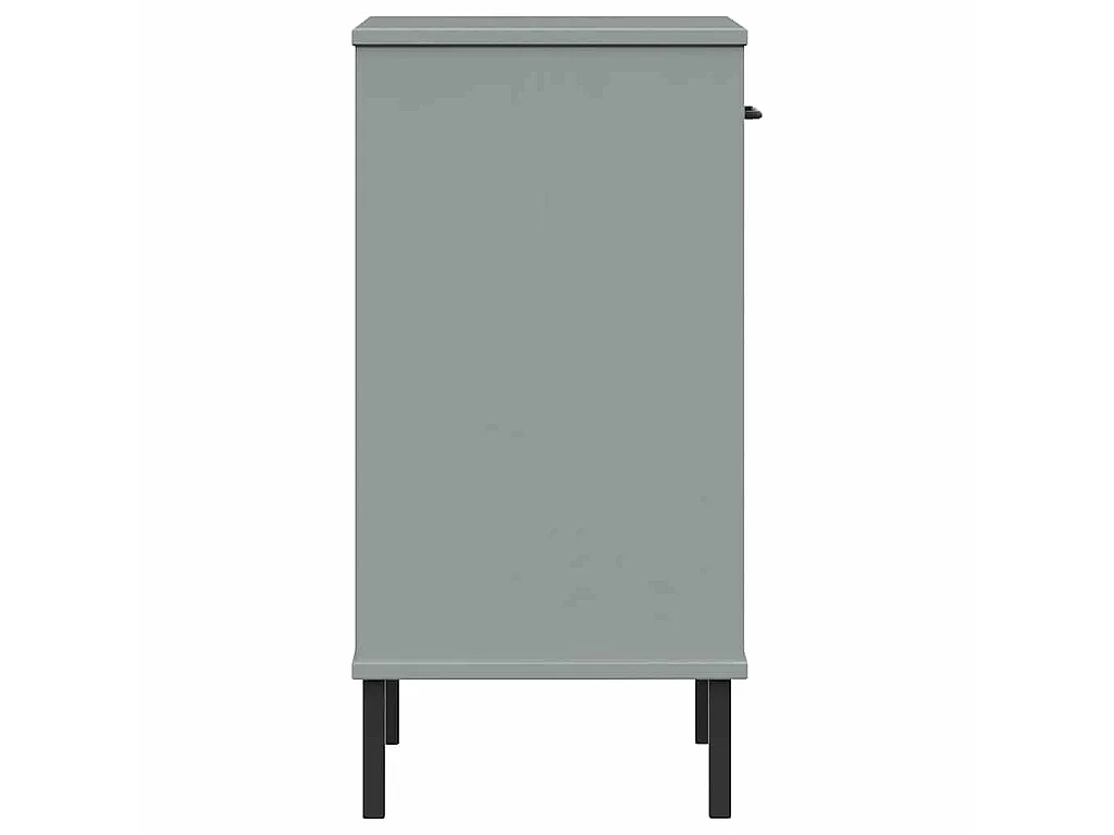 Armoire console avec pieds en métal Gris Bois pin massif OSLO