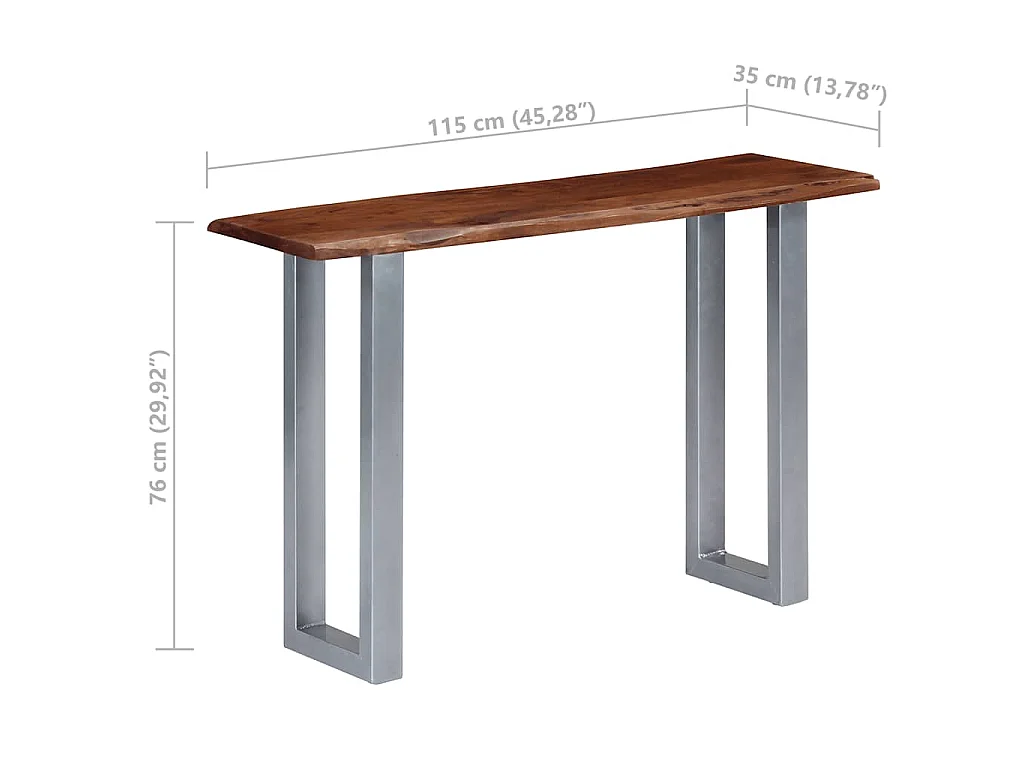Konsolentisch 115x35x76 cm Massivholz Akazie und Eisen