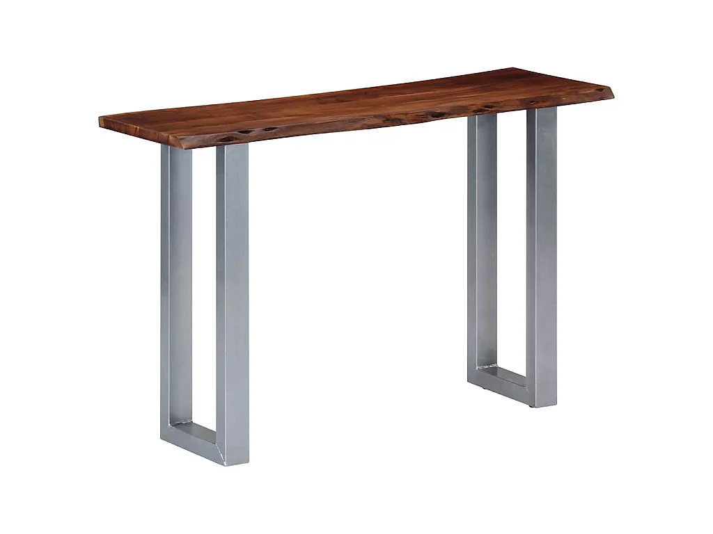 Tavolo Consolle 115x35x76 cm Legno Massello e Ferro