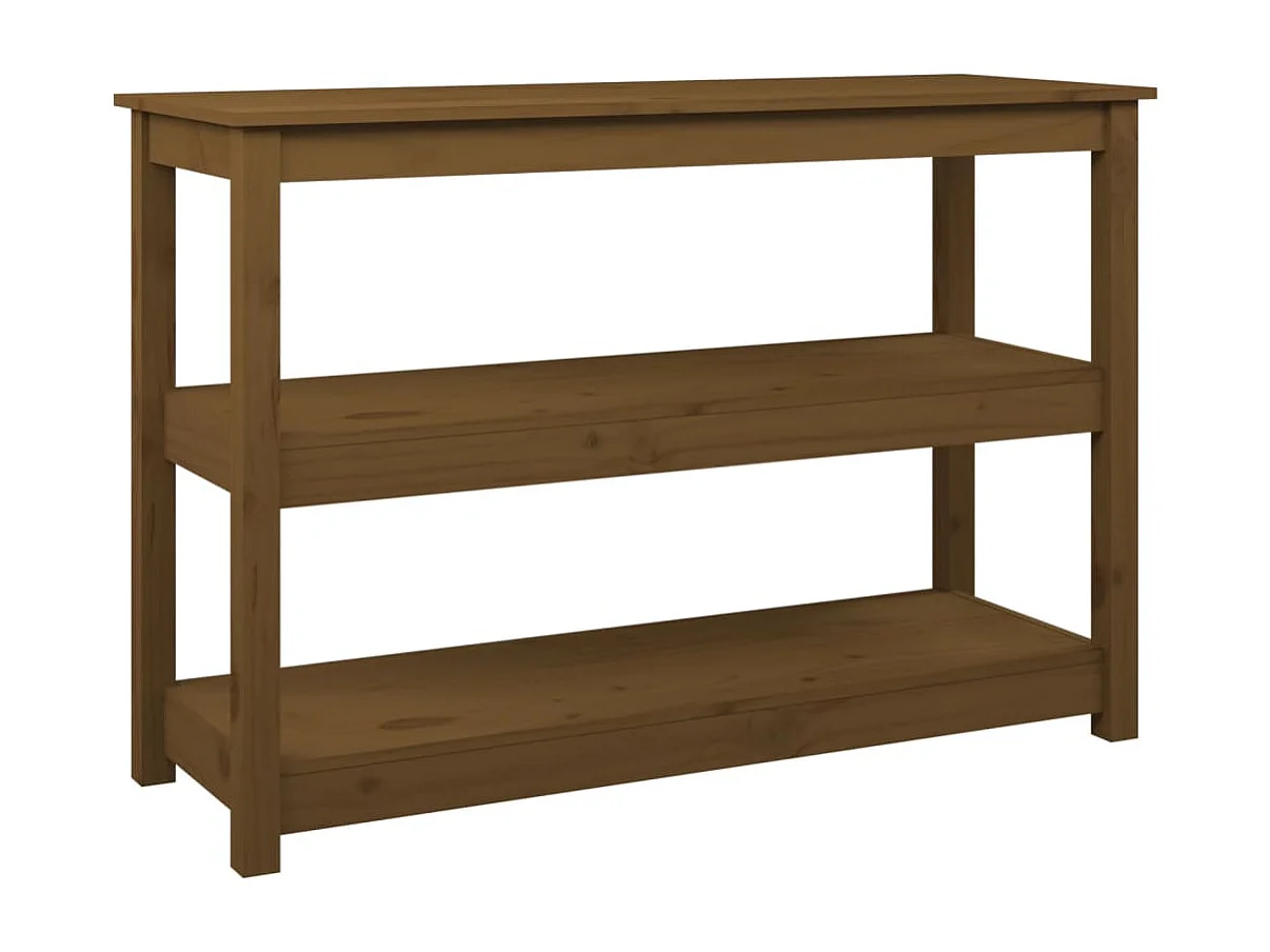 Mesa consola 110x40x74 cm madeira de pinho maciça castanho mel
