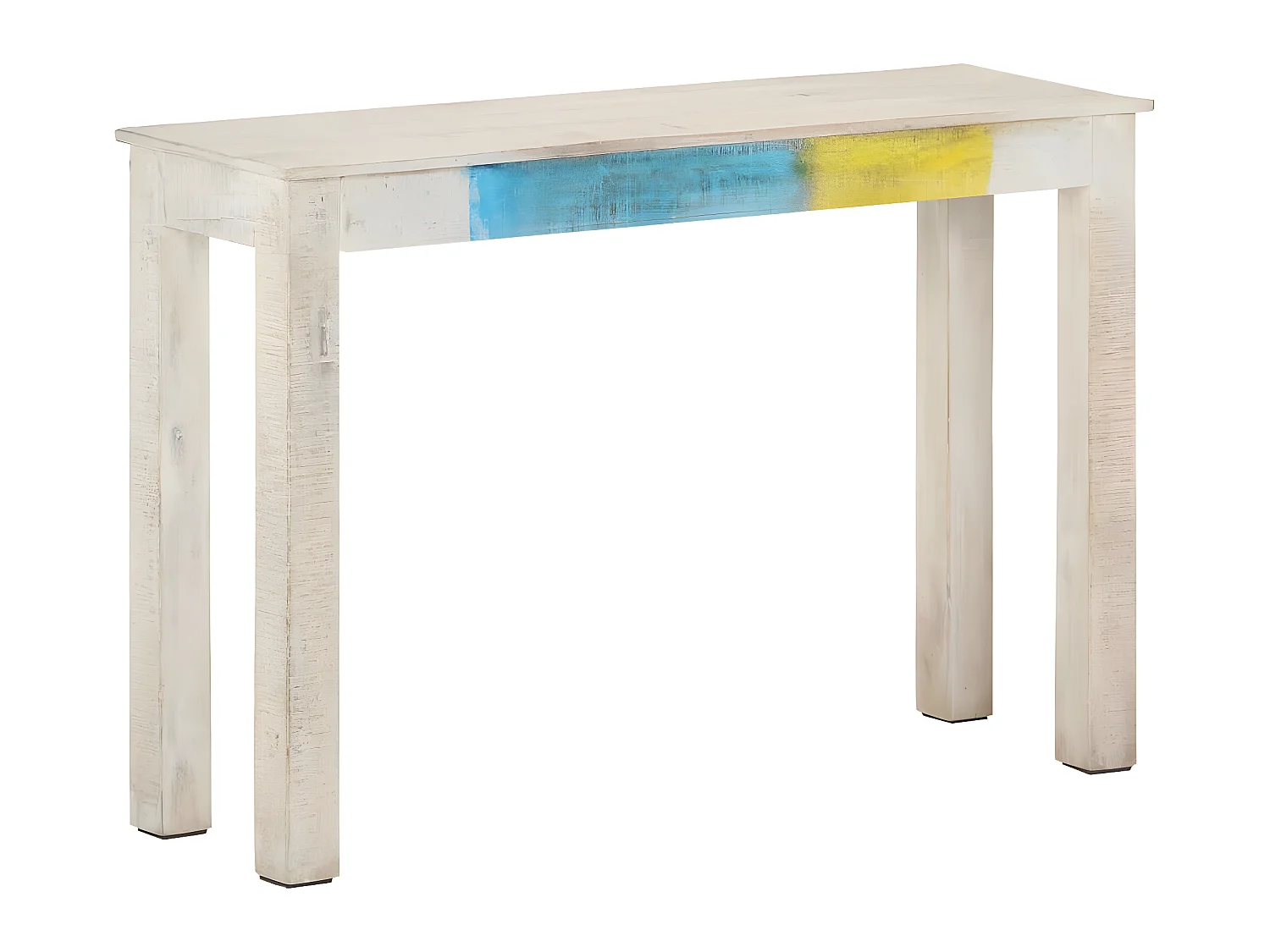 Table console Blanc 115x35x77 cm Bois de manguier brut