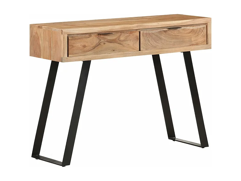Table console 100x35x76 cm Bois d'acacia avec bord naturel