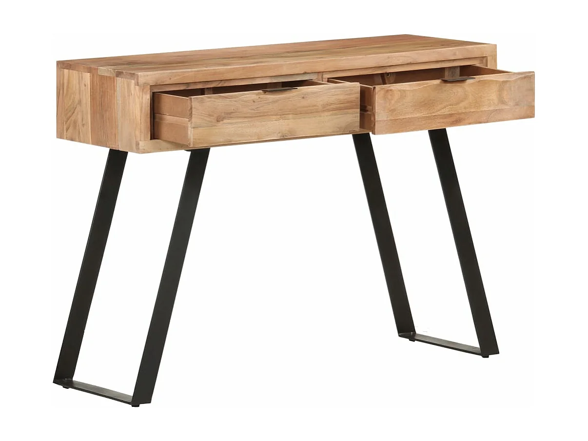 Table console 100x35x76 cm Bois d'acacia avec bord naturel