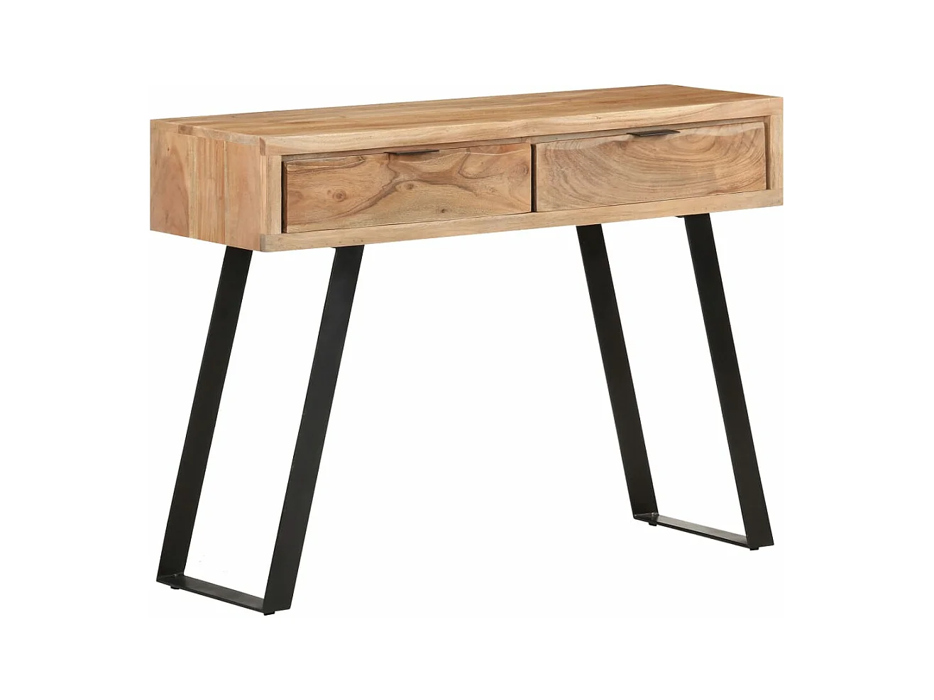 Table console 100x35x76 cm Bois d'acacia avec bord naturel