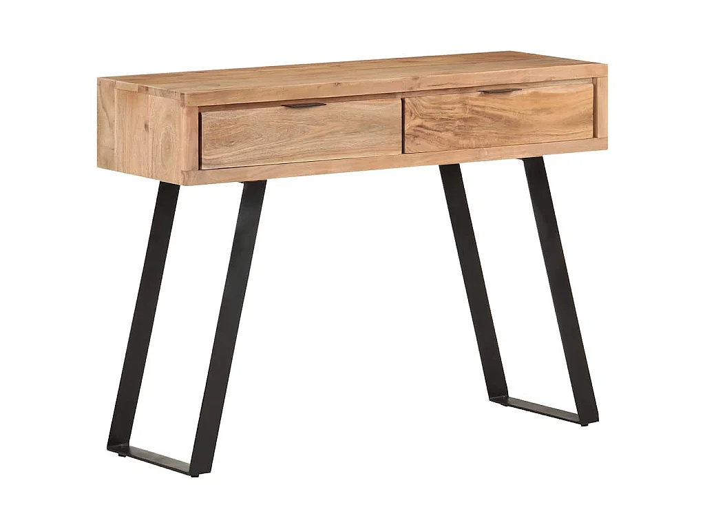 Table console 100x35x76 cm Bois d'acacia avec bord naturel