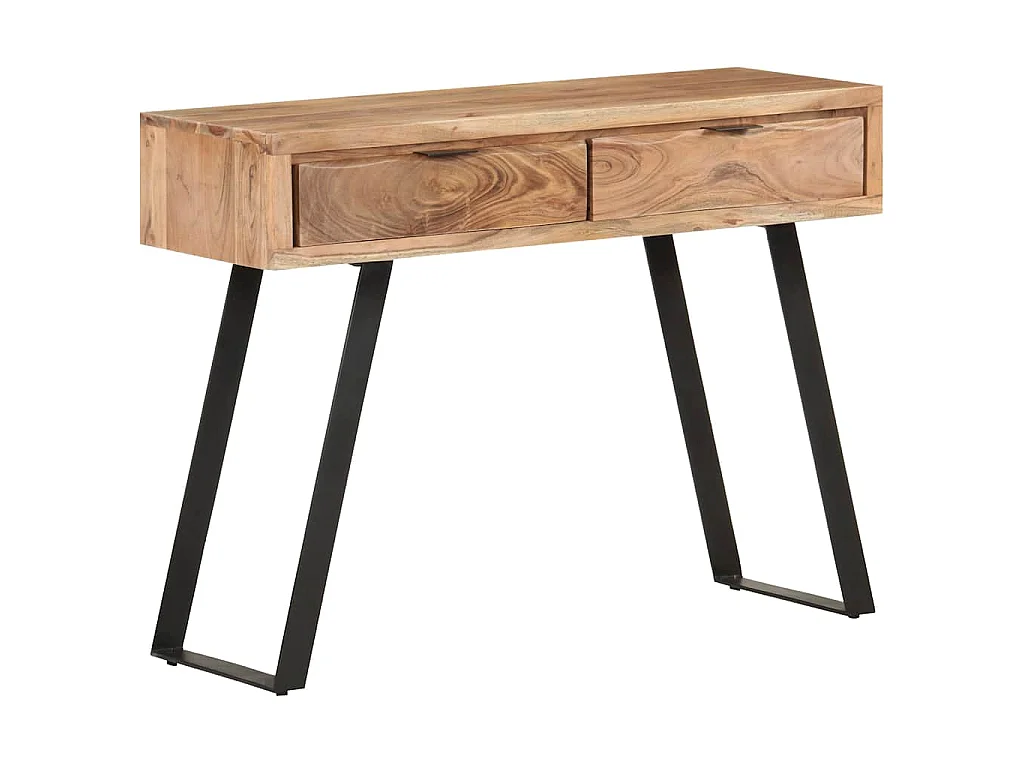Table console 100x35x76 cm Bois d'acacia avec bord naturel