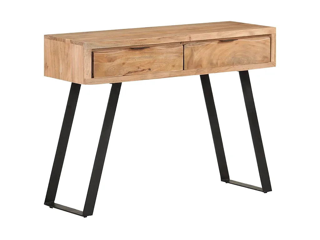 Table console 100x35x76 cm Bois d'acacia avec bord naturel