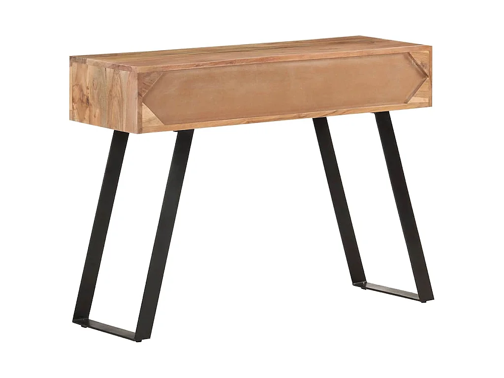 Table console 100x35x76 cm Bois d'acacia avec bord naturel