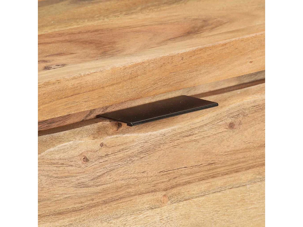 Table console 100x35x76 cm Bois d'acacia avec bord naturel