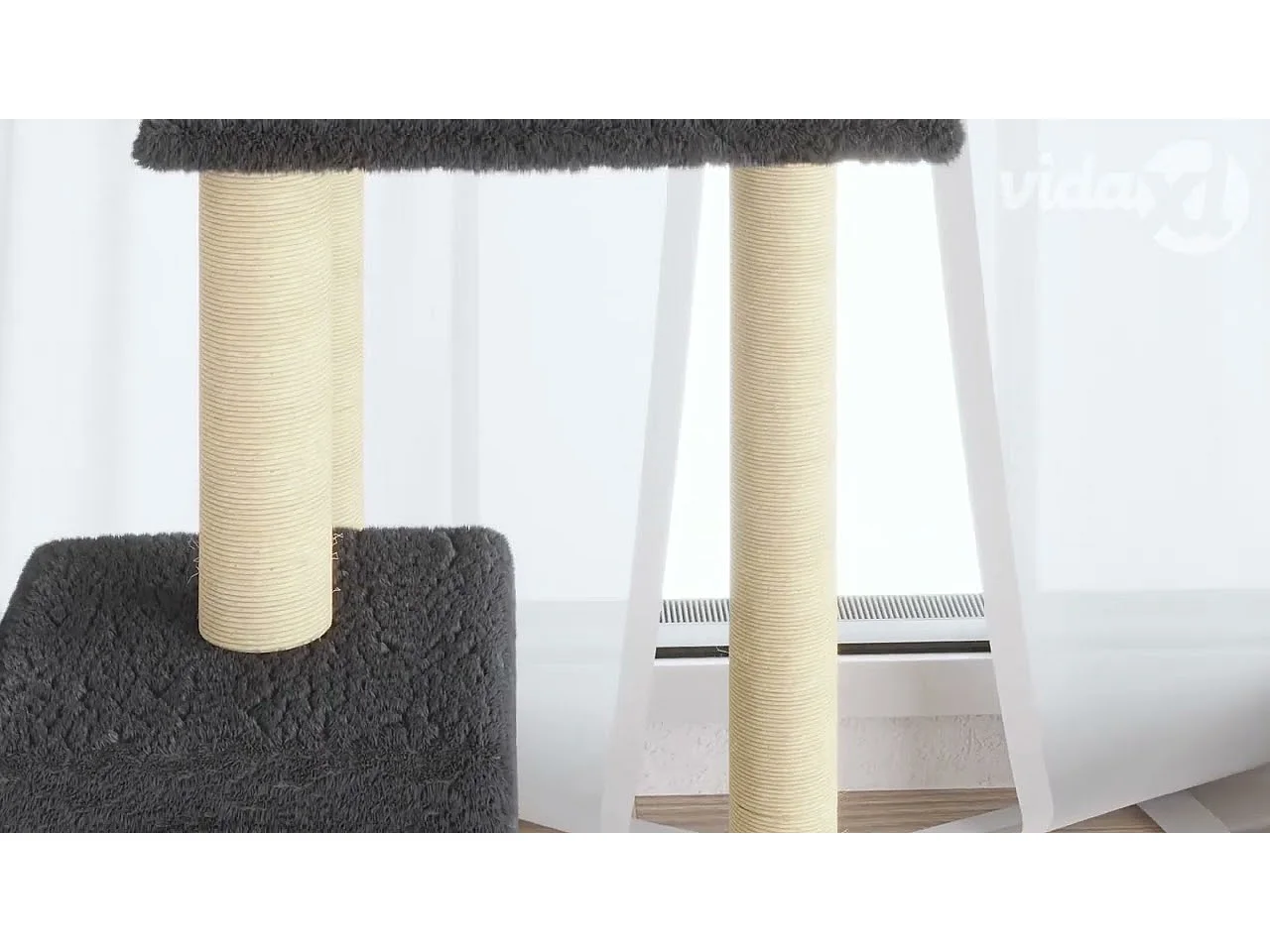 Árvore p/ gatos c/ postes arranhadores sisal 104cm cinza-escuro