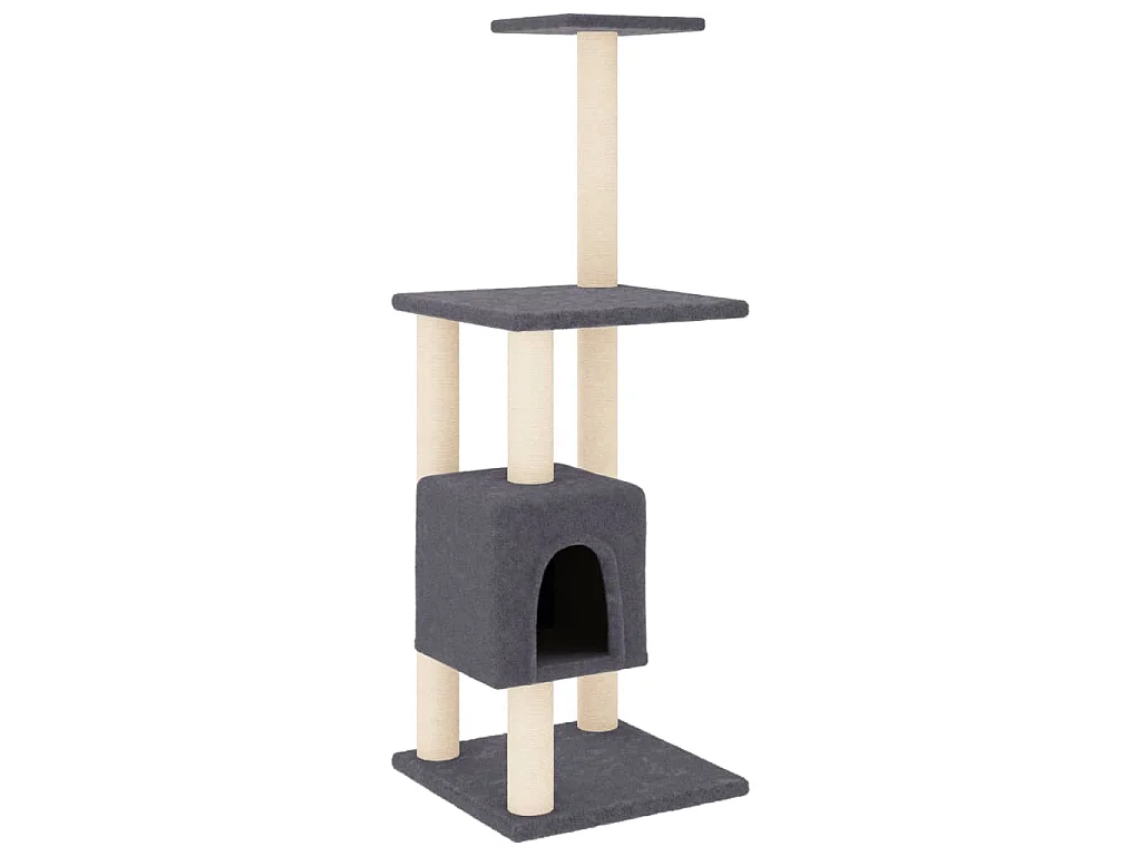 Arbre à chat avec griffoirs en sisal gris foncé 104 cm