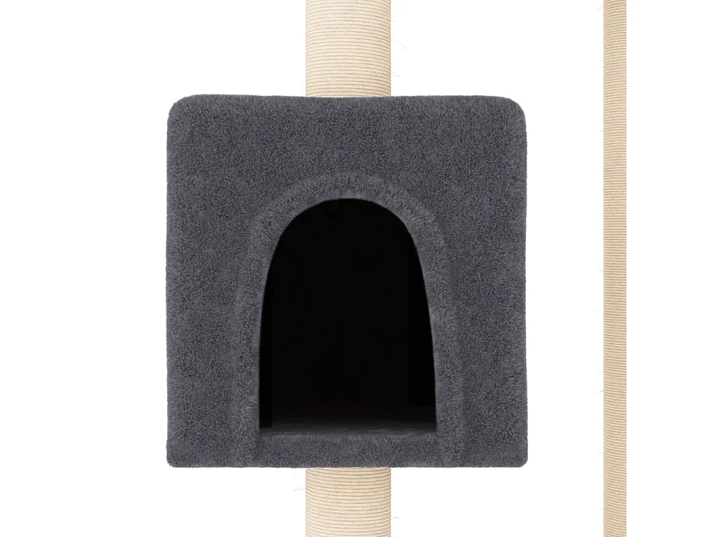 Arbre à chat avec griffoirs en sisal gris foncé 104 cm