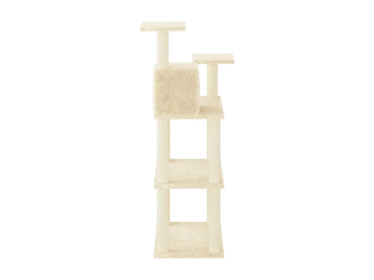 Rascador para gatos con postes de sisal color crema 118,5 cm