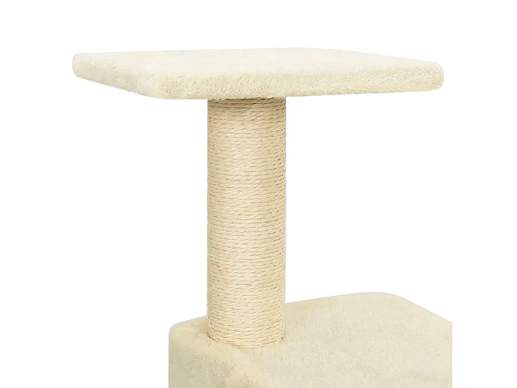 Rascador para gatos con postes de sisal color crema 118,5 cm