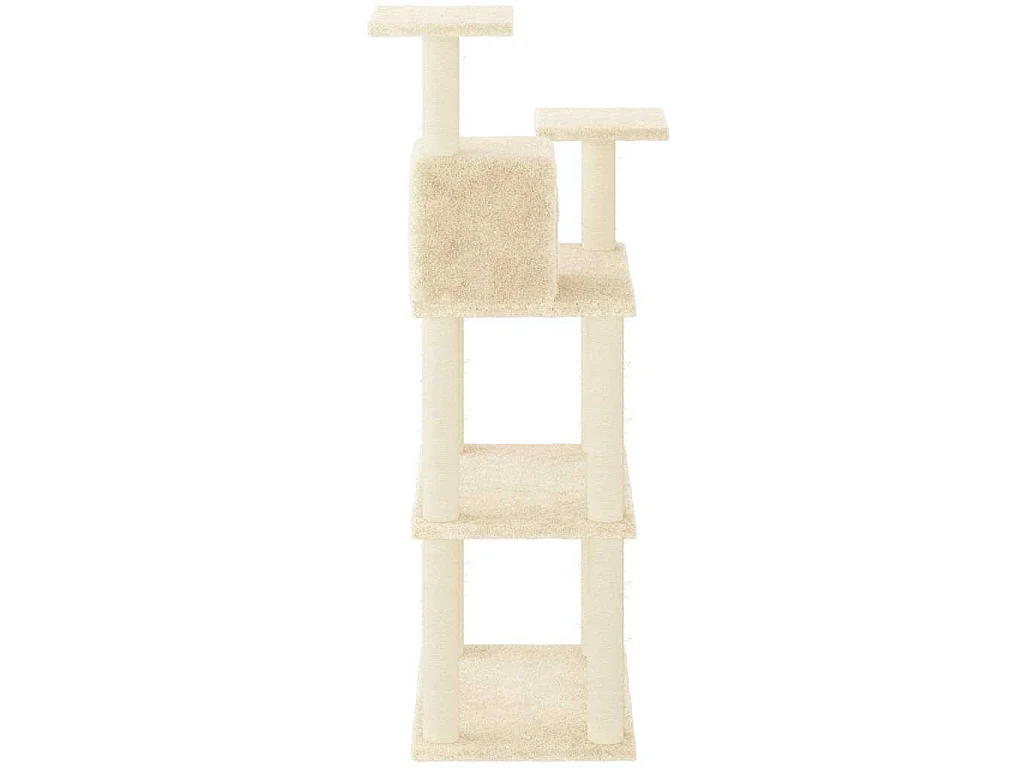 Árvore para gatos c/ postes arranhadores sisal 118,5 cm creme