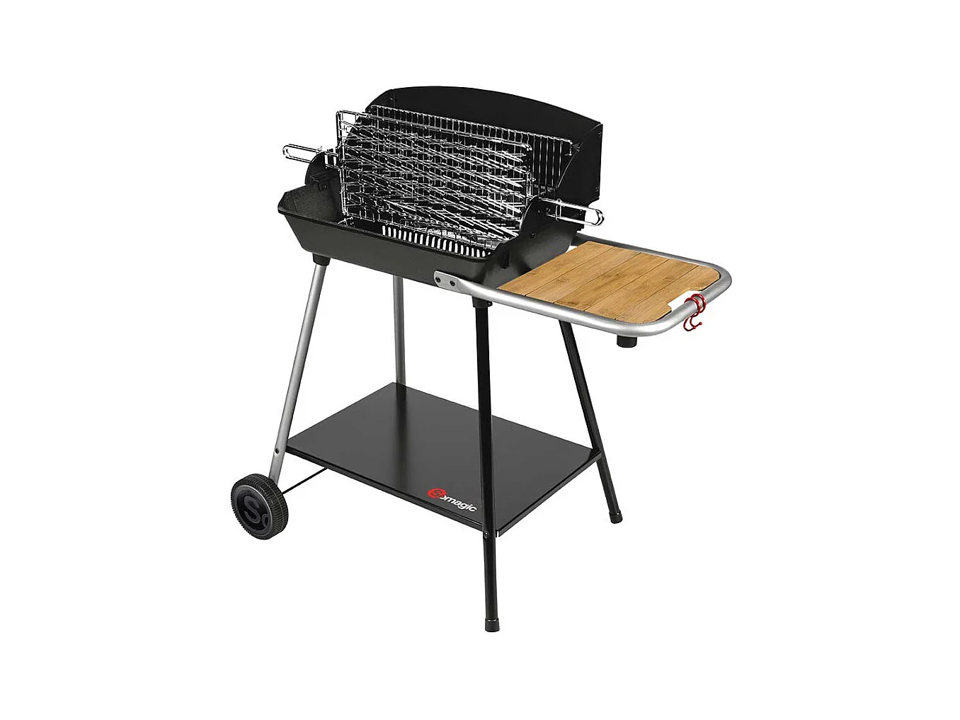 Barbacoa de carbón con grill fogón vertical