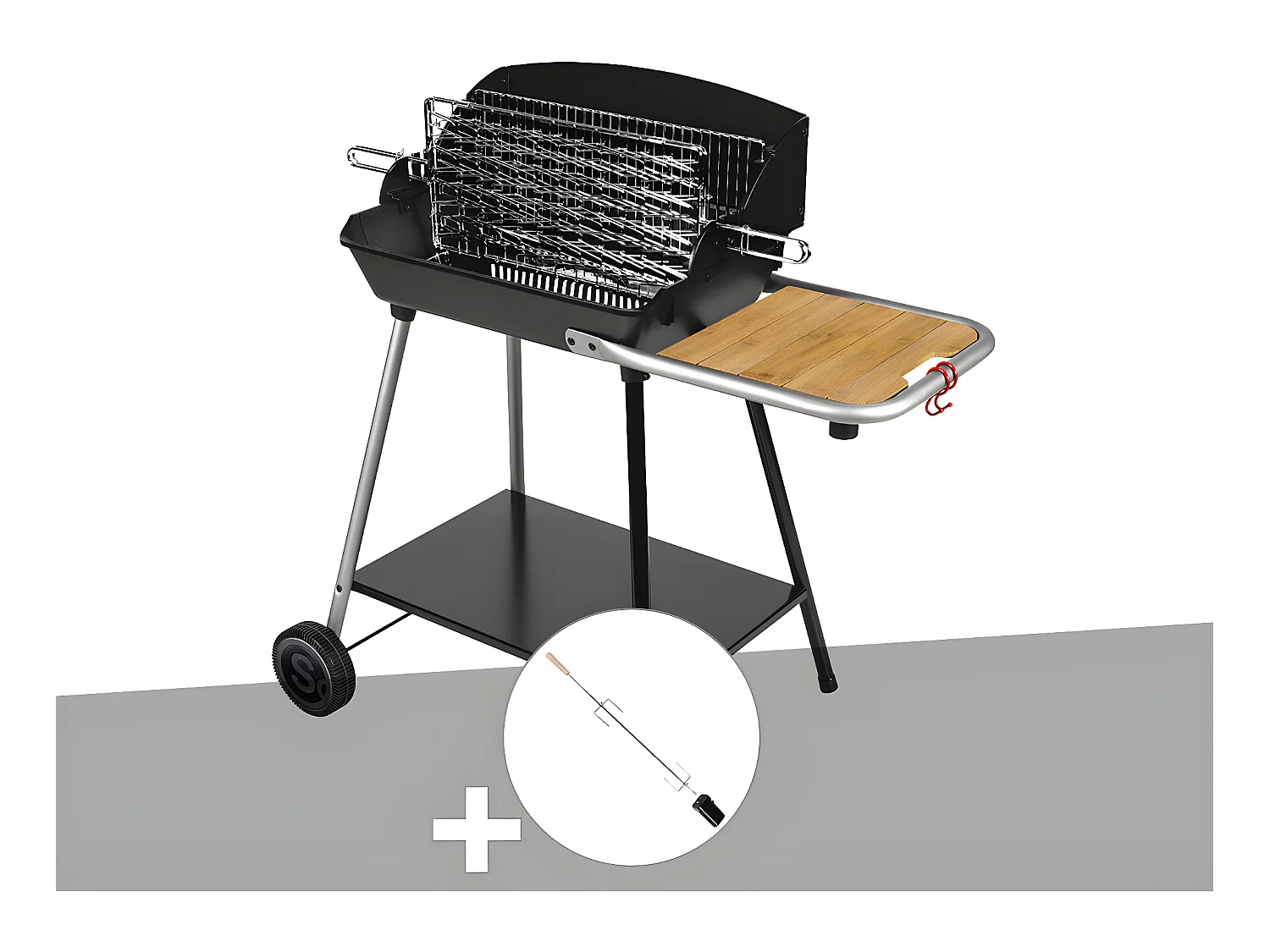 Barbecue horizontal et vertical Excel Grill DUO + Tournebroche