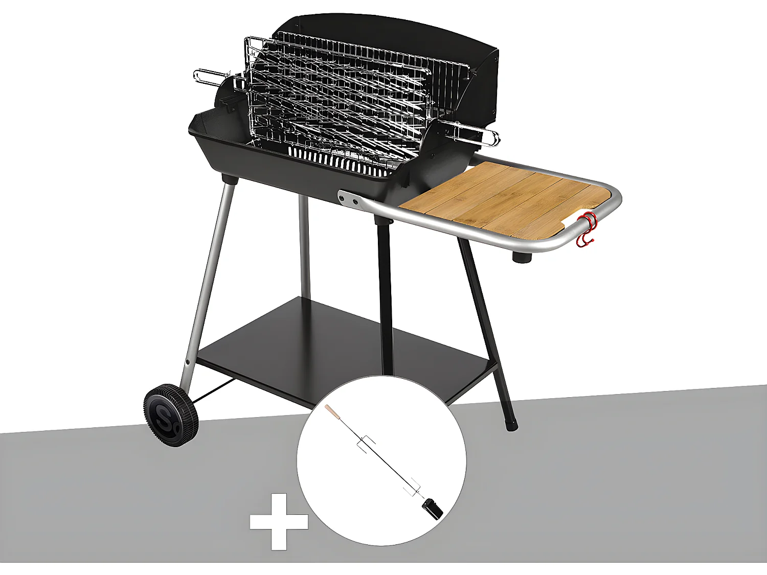 Barbecue horizontal et vertical Excel Grill DUO + Tournebroche