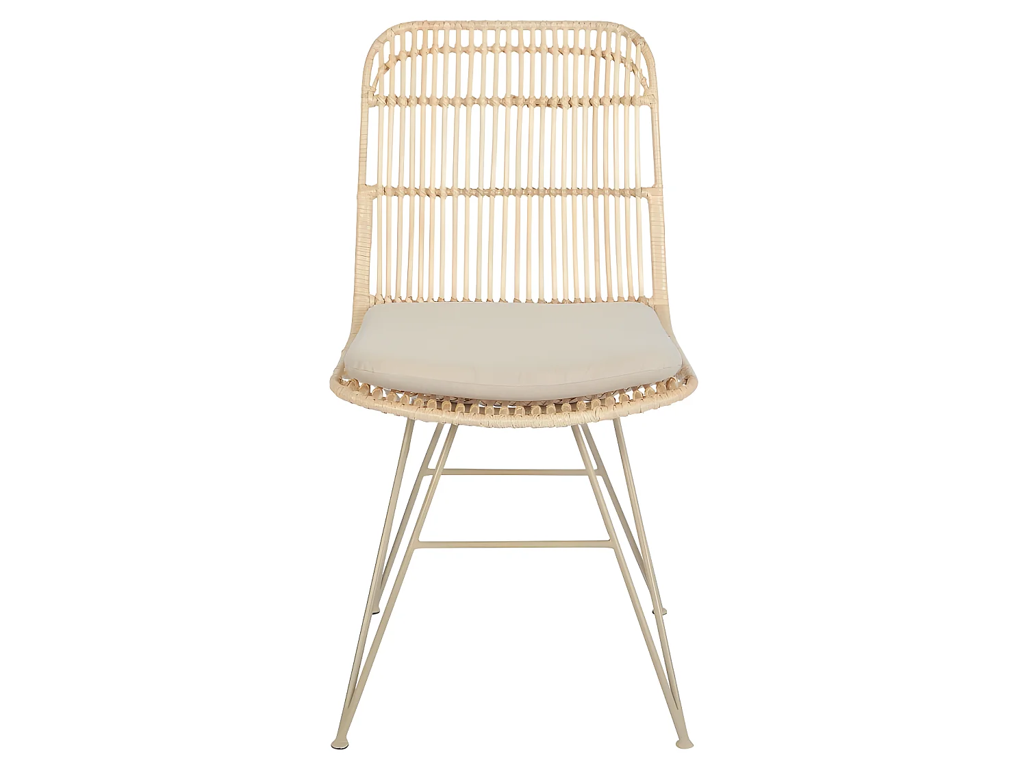 Uyuni - Lot de 2 chaises design en rotin pieds beiges - Naturel