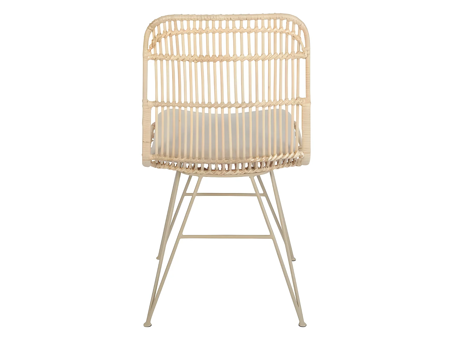 Uyuni - Lot de 2 chaises design en rotin pieds beiges - Naturel