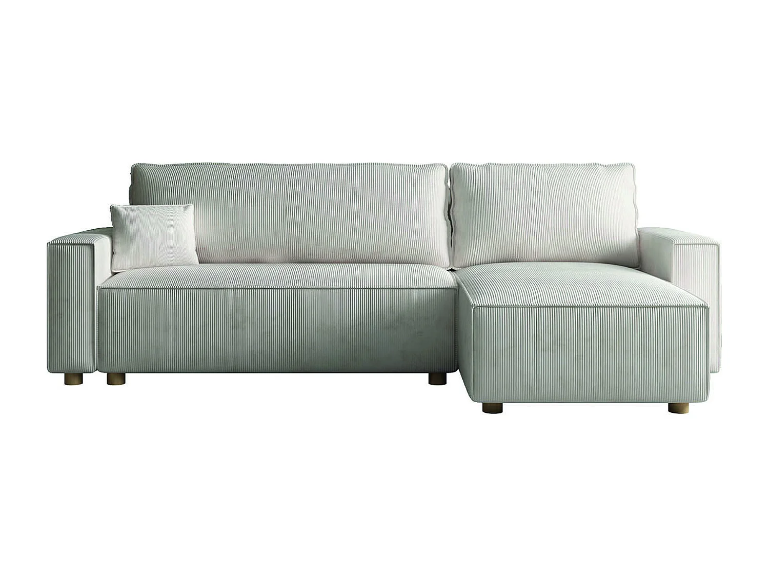 Canapé convertible d'angle réversible 4 places velours côtelé beige COSY