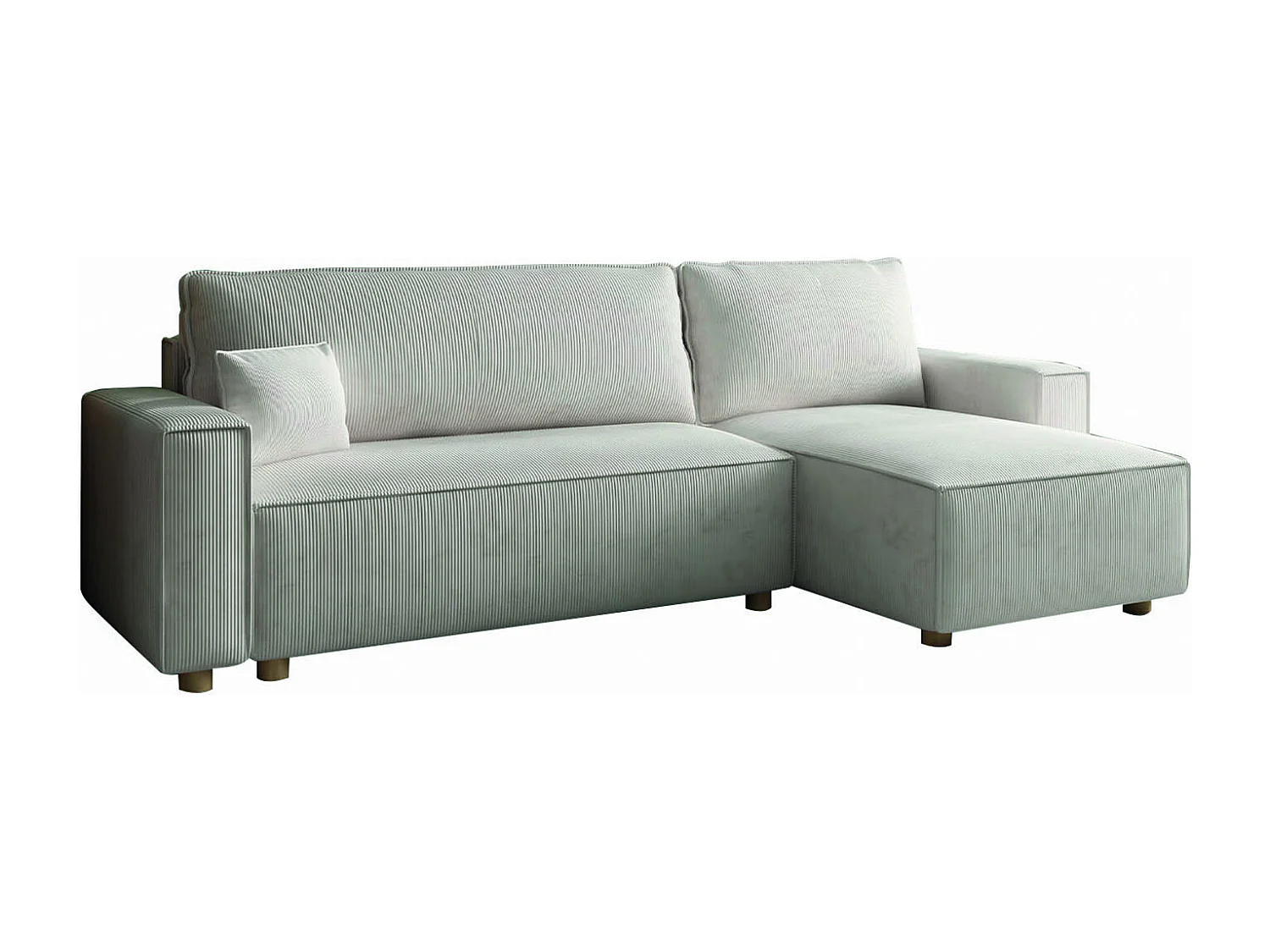 Canapé convertible d'angle réversible 4 places velours côtelé beige COSY