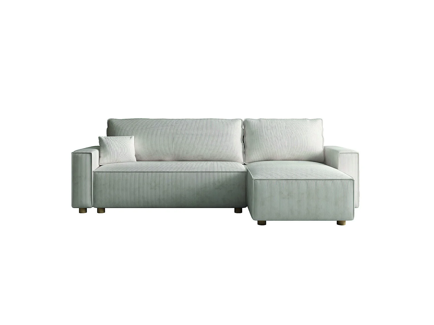 Canapé d'angle réversible convertible 4 places en velours côtelé beige COSY