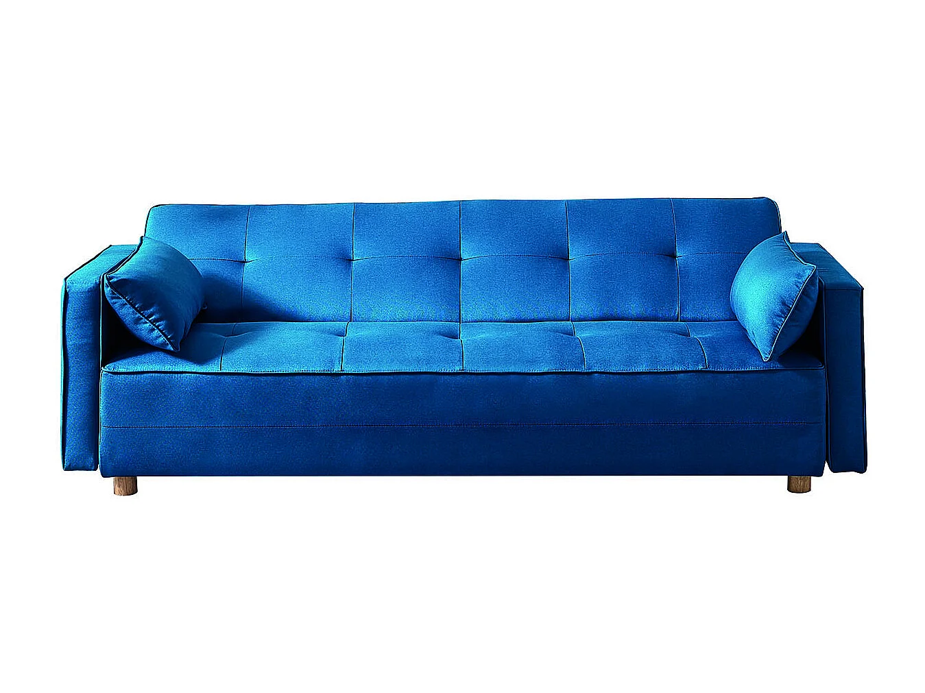 Canapé scandinave convertible 3 places en tissu bleu canard COPENHAGUE