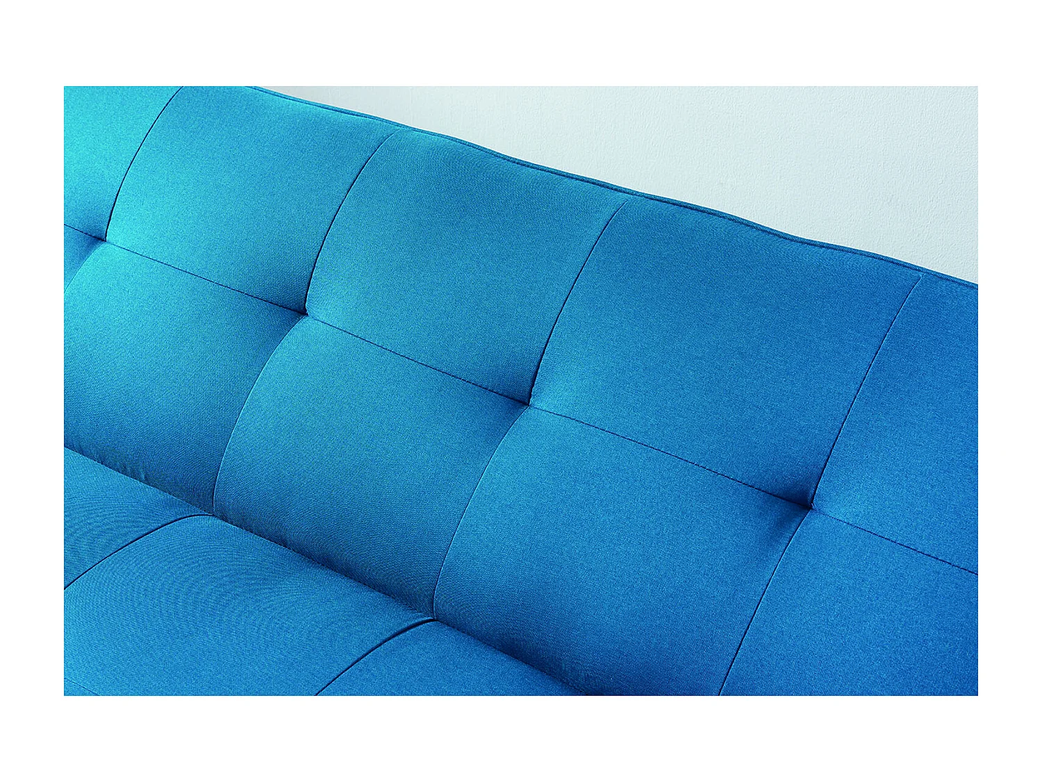 Canapé scandinave convertible 3 places en tissu bleu canard COPENHAGUE