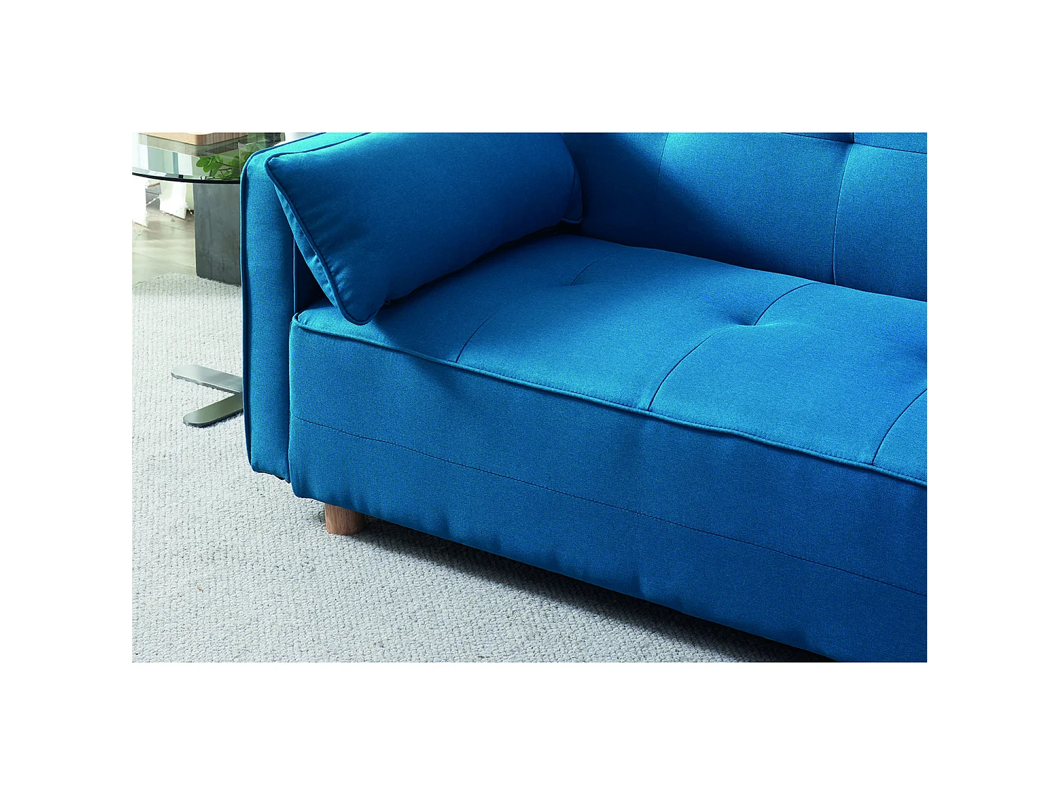 Skandinavisches Sofa 3-Sitzer, umwandelbar, mit Stoffbezug, blau COPENHAGUE